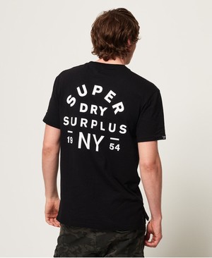 Superdry Surplus Goods Boxy Graphic Férfi Pólók Fekete | NLSVG4385